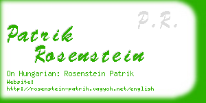 patrik rosenstein business card